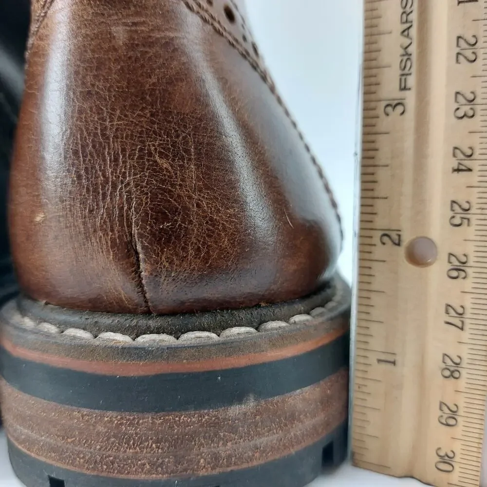 Crevo Speakeasy Memory Chestnut Lace Up Leather Boots Sz 11